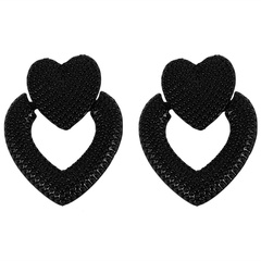 Alloy Fashion Sweetheart earring  (black)  Fashion Jewelry NHJQ11316-black