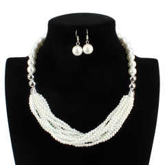 Beads Fashion Geometric necklace  (white)  Fashion Jewelry NHCT0454-white