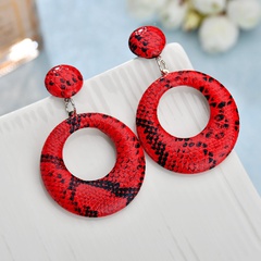 PU Korea Geometric earring  (red)  Fashion Jewelry NHBQ1920-red