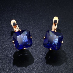 Imitated crystal&CZ Fashion Geometric earring  (blue)  Fashion Jewelry NHAS0258-blue