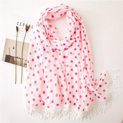 Polka dot cotton and tassel scarf shawl NHGD157622