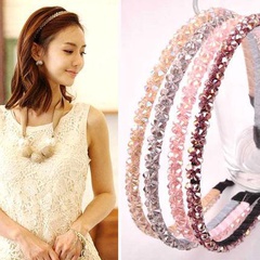 Koreanische Version von Kopf bedeckungen und Haarschmuck, Star-Explosions stil, zweireihiges Kristall-Stirnband, koreanischer Clicker, breit krempiges Strass-Stirnband, Haarband