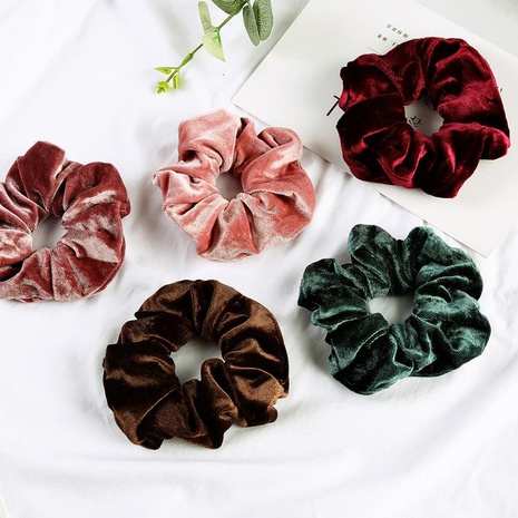 Solid color large head hair flower head rope NHOF157719's discount tags