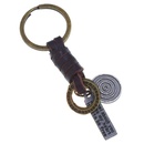 Vintage wild woven leather alloy keychain NHPK158404picture1