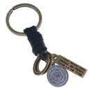 Vintage wild woven leather alloy keychain NHPK158404picture6