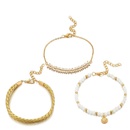 Fashion alloy rice beads fringed shells 3 sets of anklet braceletspicture16