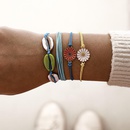Handwoven alloy daisies shell multilayer rope flower bracelet setpicture12