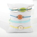 Handwoven alloy daisies shell multilayer rope flower bracelet setpicture13