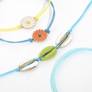 Handwoven alloy daisies shell multilayer rope flower bracelet setpicture14