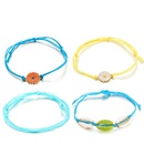 Handwoven alloy daisies shell multilayer rope flower bracelet setpicture16