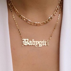 Fashion English alphabet babygirl alloy necklace