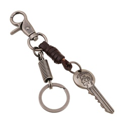 Men's Vintage Leather Keychain Alloy Key Pendant