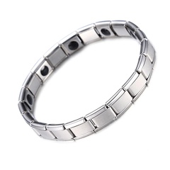 Fashion stainless steel magnetic  silver titanium steel elastic bracelet