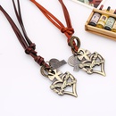 Fashion leather rope leather adjustable alloy heart necklacepicture9