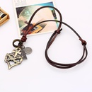 Fashion leather rope leather adjustable alloy heart necklacepicture12