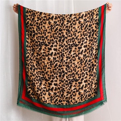 Schal nähte Version weibliche koreanische Baumwolle und Leinen Schal lange Tür Leoparden muster neuen Stil Ost Frühling, Herbst und Winter blau All-Match