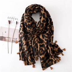 Leopard print sunscreen shawl cotton scarves