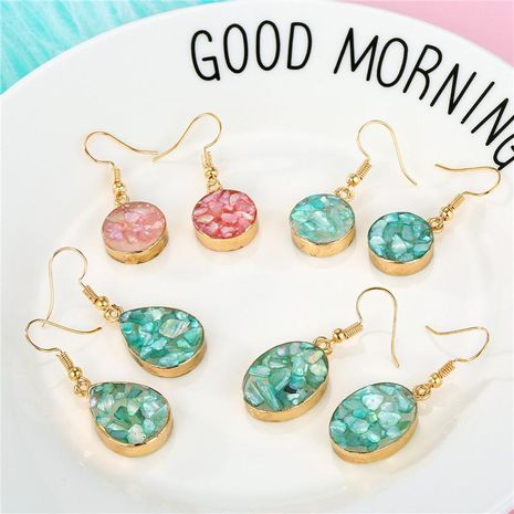 Korean fashion gravel shell round drop earrings NHGO171852's discount tags