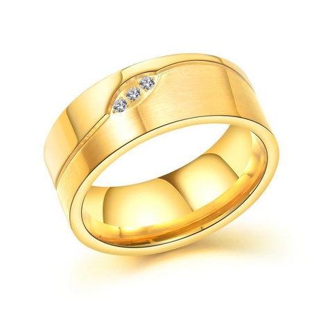 Anillo de hombre simple cara grande anillo de acero de titanio de diamante ancho's discount tags