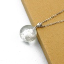 Fashion personality transparent blue sky and white clouds pattern round pendant resin necklacepicture13