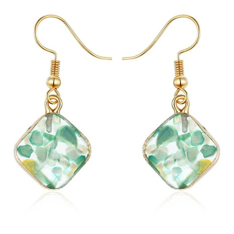 New diamond-shaped stone shell earrings vintage resin earrings's discount tags