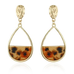 Fashion earrings drop-shaped leopard print retro