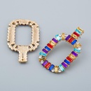 Fashion simple rainbow earrings alloy diamond square color acrylic femalepicture11