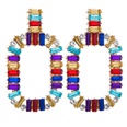 Fashion simple rainbow earrings alloy diamond square color acrylic femalepicture13
