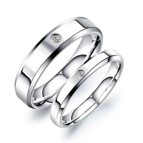 New micro-set diamond stainless steel ring titanium steel couple ring's discount tags
