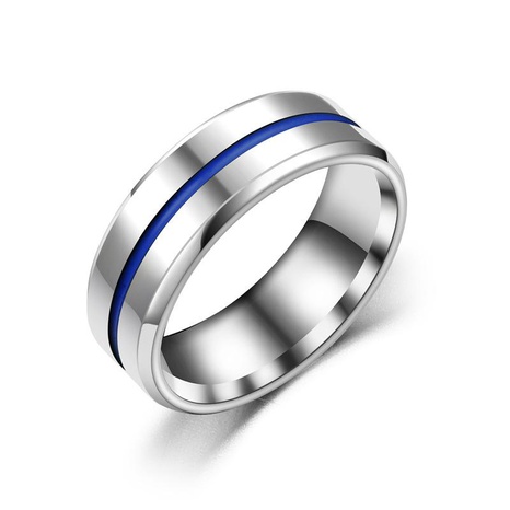 Europäische, amerikanische, japanische und koreanische Mode neue diagonale Tropföl blaue Linien dominierende Ring hersteller verkaufen viel's discount tags