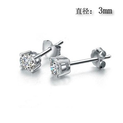 Exquisite small earrings zircon earrings in sterling silver
