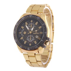 Men's steel belt watch high-grade single calendar business watch men's alloy quartz watch
