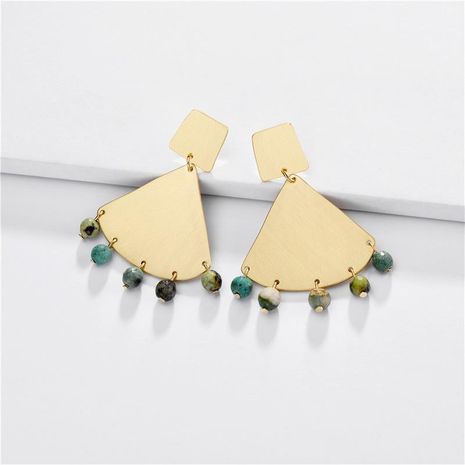 Jewelry earrings natural stone beads geometric fan pendant female earrings new NHLU173460's discount tags