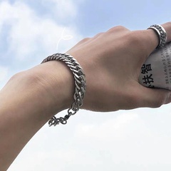 Hip-hop European and American simple thick chain alloy bracelet