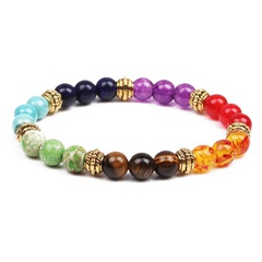 Tiger eye stone lapis lazuli agate colorful bracelet seven chakras yoga energy beads bracelet