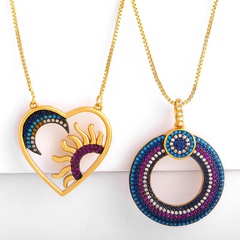 New Love Circle Pendant Sun Moon Pendant Necklace