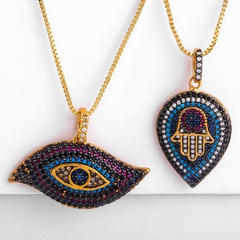 Fashion necklace micro-set black zircon eyes palm drop pendant female jewelry