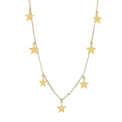 New simple smooth five-pointed star necklace female geometric stars stainless steel sweater clavicle chain