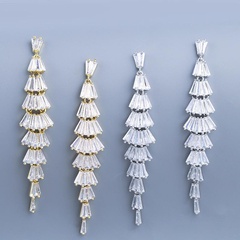 S925 silver needle zircon diamond earrings female earrings tassel long section