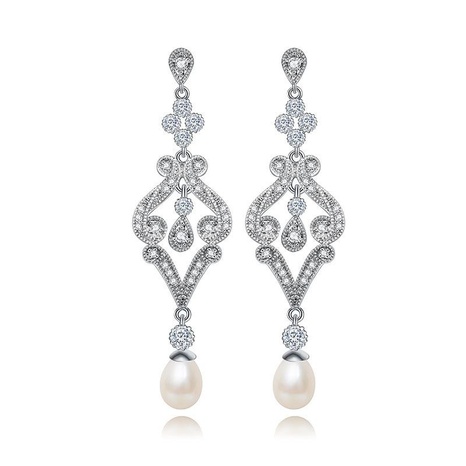 Aguja de acero 6-7mm pendientes de perlas naturales temperamento perla's discount tags