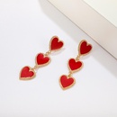 Simple drop oil red heart earrings NHGY156889picture3