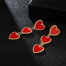 Simple drop oil red heart earrings NHGY156889picture4