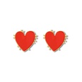 Drip red heartshaped stud earrings NHGY156905picture7