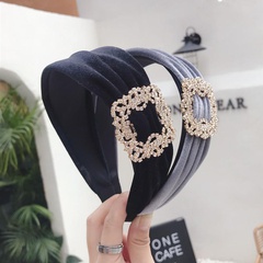 Koreanische neue Qualität Großhandel Haarschmuck Koreanische Version des einfachen Temperaments Diamant Super Blitz Gold Samt breit krempigen Stirnband Stirnband Frauen