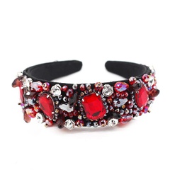 Baroque headband fashion full diamond jewel red headband dance hair accessories