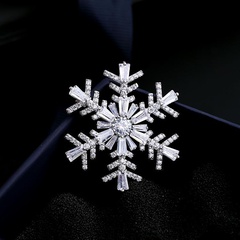 Upscale Korean version of zircon snowflake brooch men's suit star fashion brooch