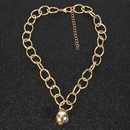 Exaggerated thick chain short sweater chain female simple metal ball clavicle chainpicture12