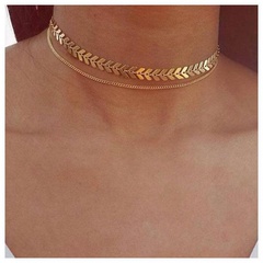 Temperament personality fishbone aircraft chain clavicle chain hot short necklace female