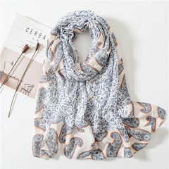 Wholesale Trend  Women thin cotton soft cashew flower scarf ethnic style print shawl