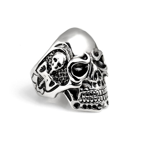 Domineering men's ring genuine titanium steel skull personality men's ring NHIM178036's discount tags